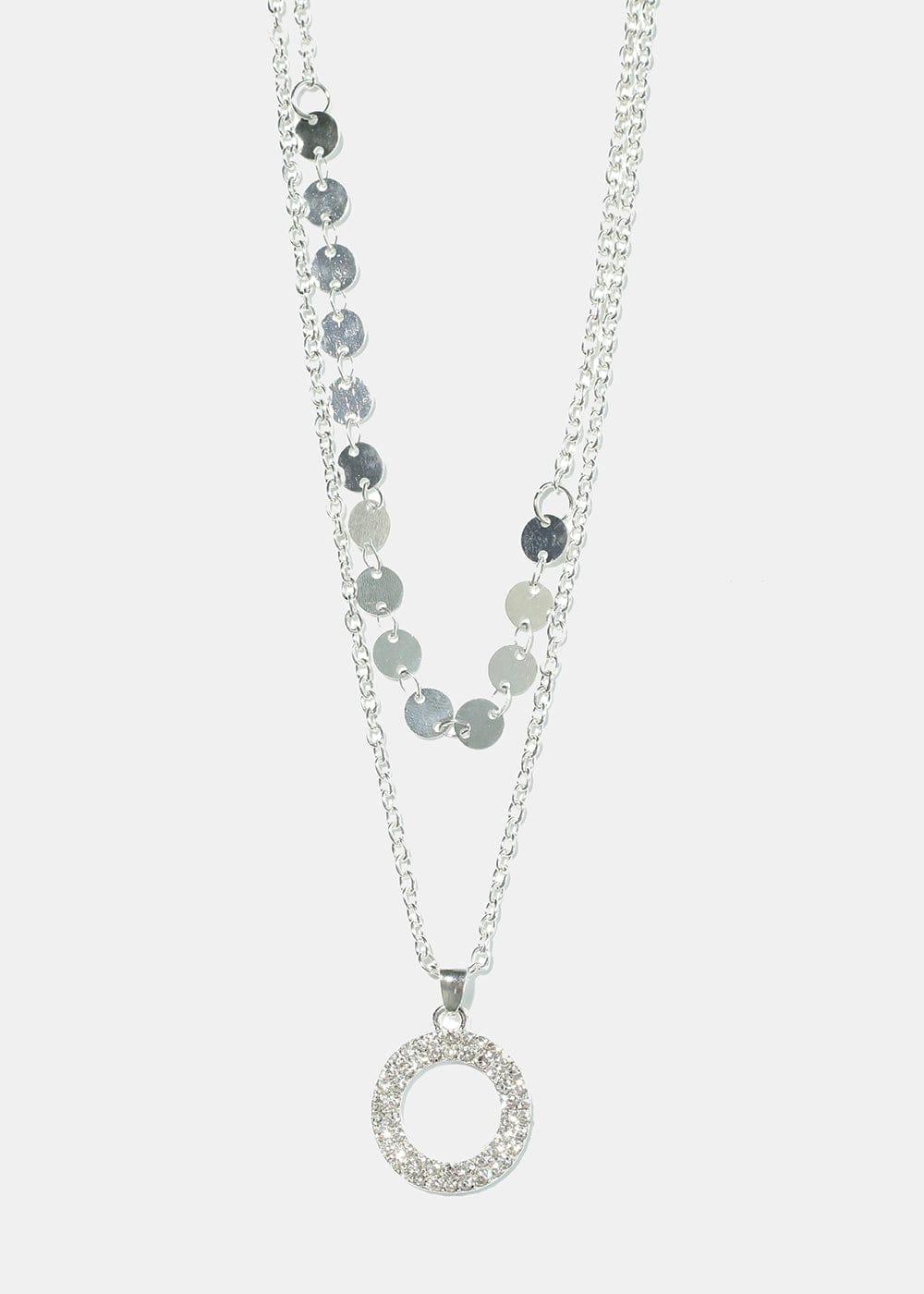 Circle & Rhinestone Necklace set