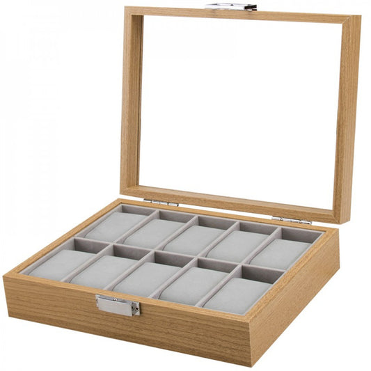 Wooden Watch Organizer (x10 Compartments)