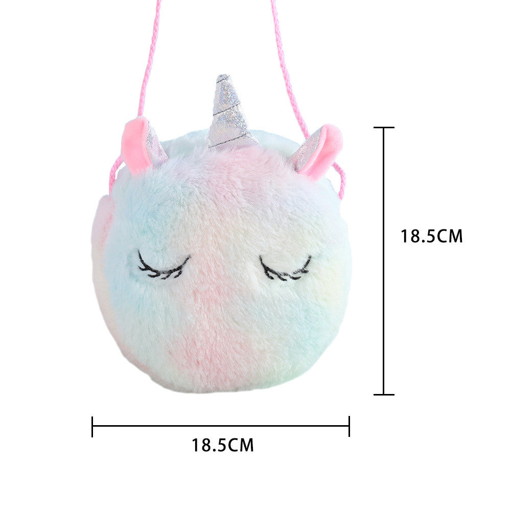 Unicorn Round Plush shoulder bag