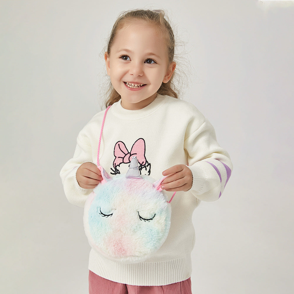 Unicorn Round Plush shoulder bag