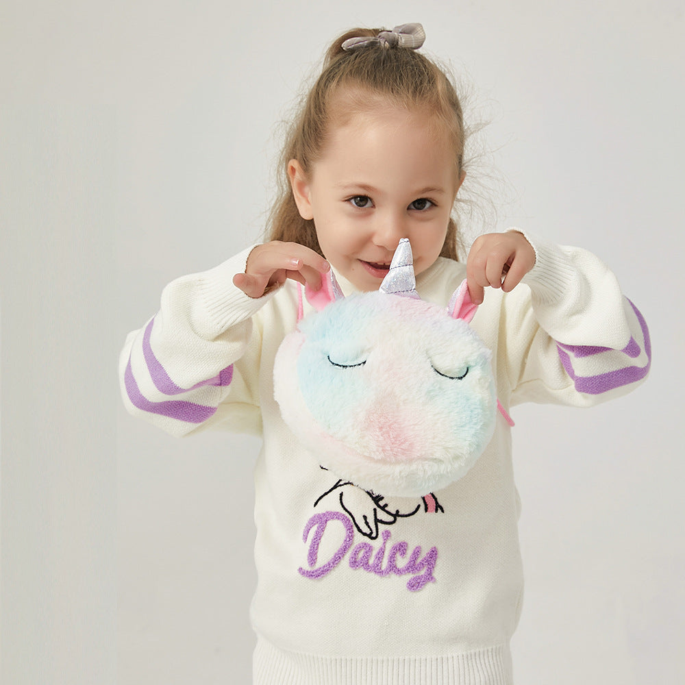 Unicorn Round Plush shoulder bag