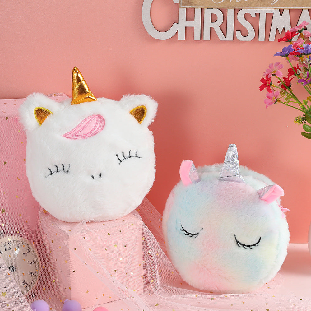 Unicorn Round Plush shoulder bag