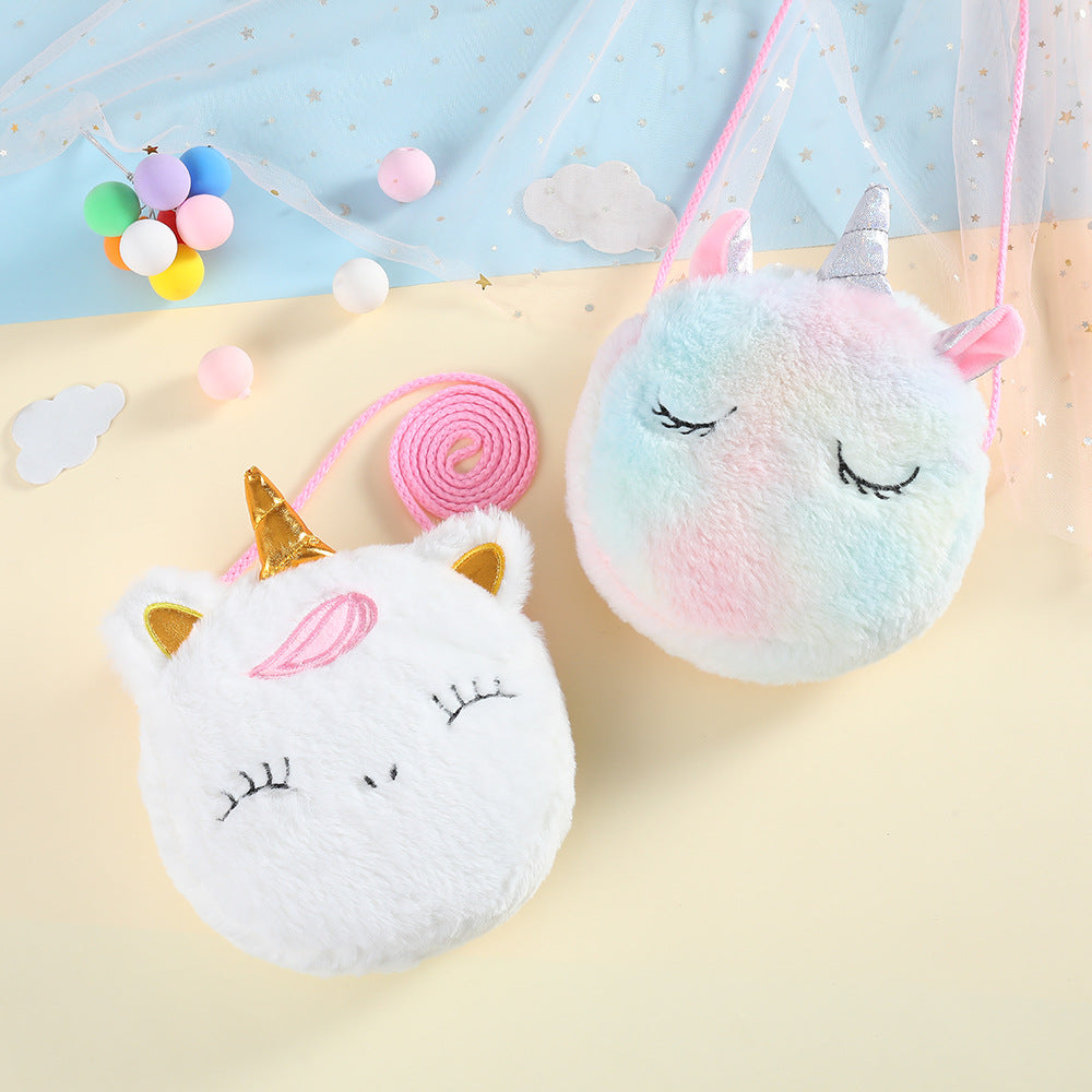 Unicorn Round Plush shoulder bag
