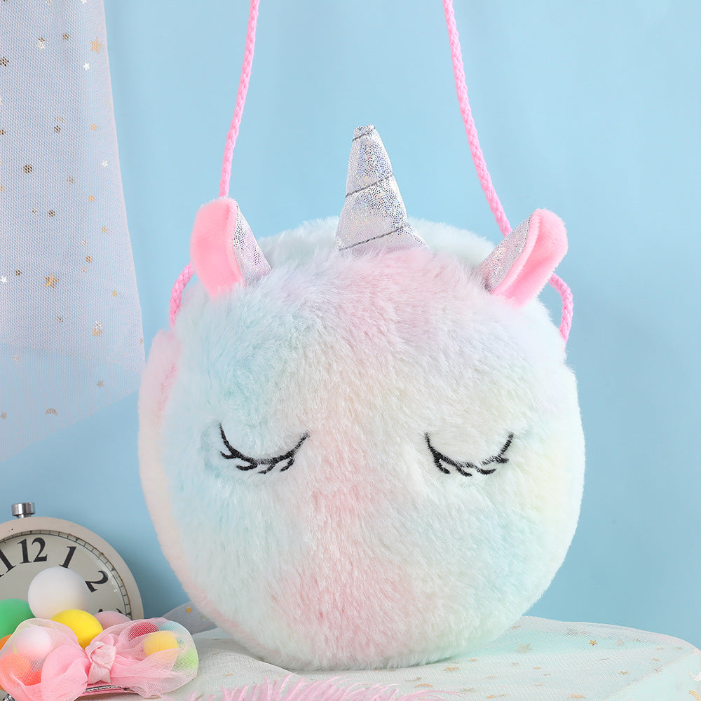 Unicorn Round Plush shoulder bag