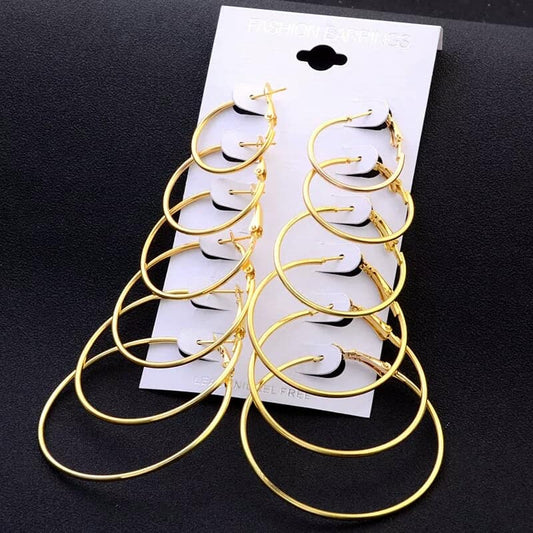Hoop Earrings x 6pairs set