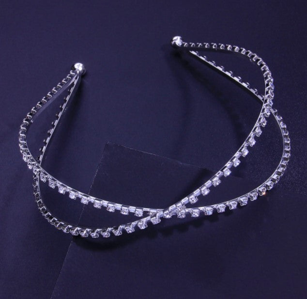 Rhinestone Cross over Headband