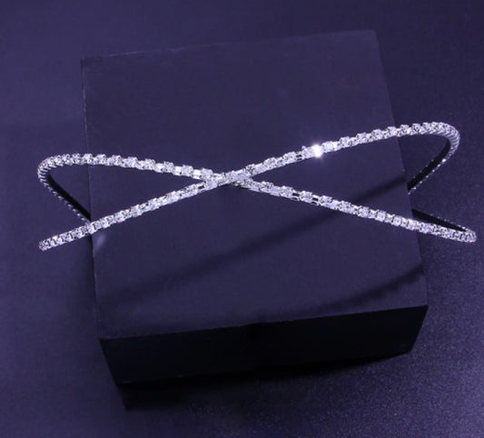 Rhinestone Cross over Headband