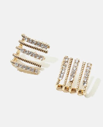 Sparkly Curved Stud Earrings