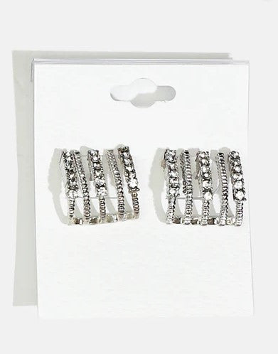 Sparkly Curved Stud Earrings