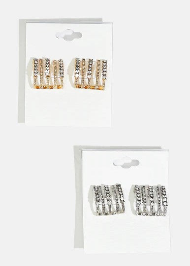 Sparkly Curved Stud Earrings