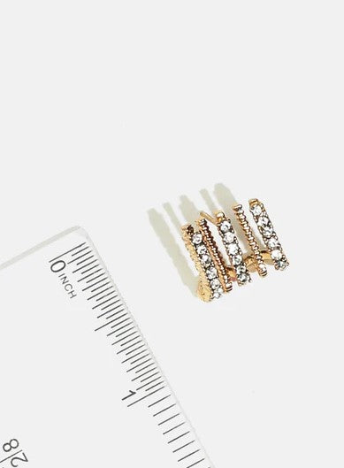 Sparkly Curved Stud Earrings