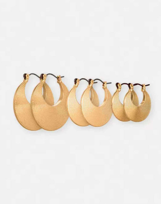 Flat Ridge Hoop Earrings