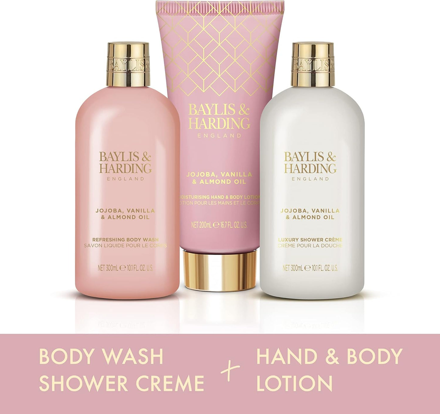 Baylis & Harding Jojoba, Vanilla & Almond Oil 3-Piece Set