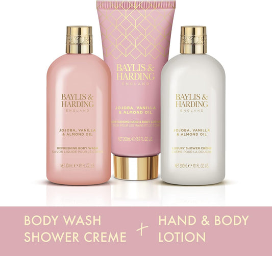 Baylis & Harding Jojoba, Vanilla & Almond Oil 3-Piece Set