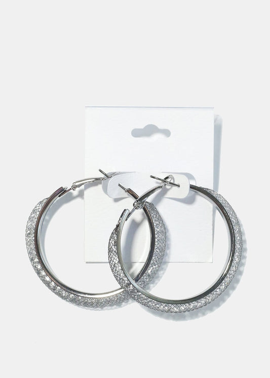 Glitter Thick Hoop Earrings