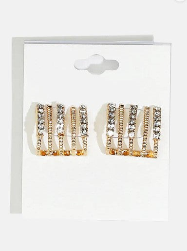 Sparkly Curved Stud Earrings